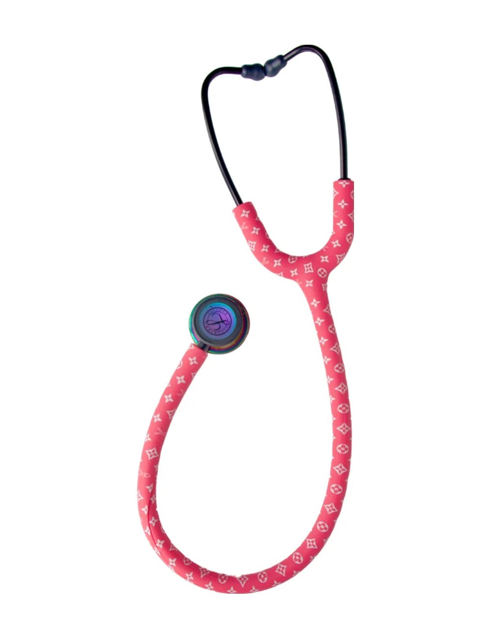 Étui à stéthoscope Pretty in Pink sur fond blanc